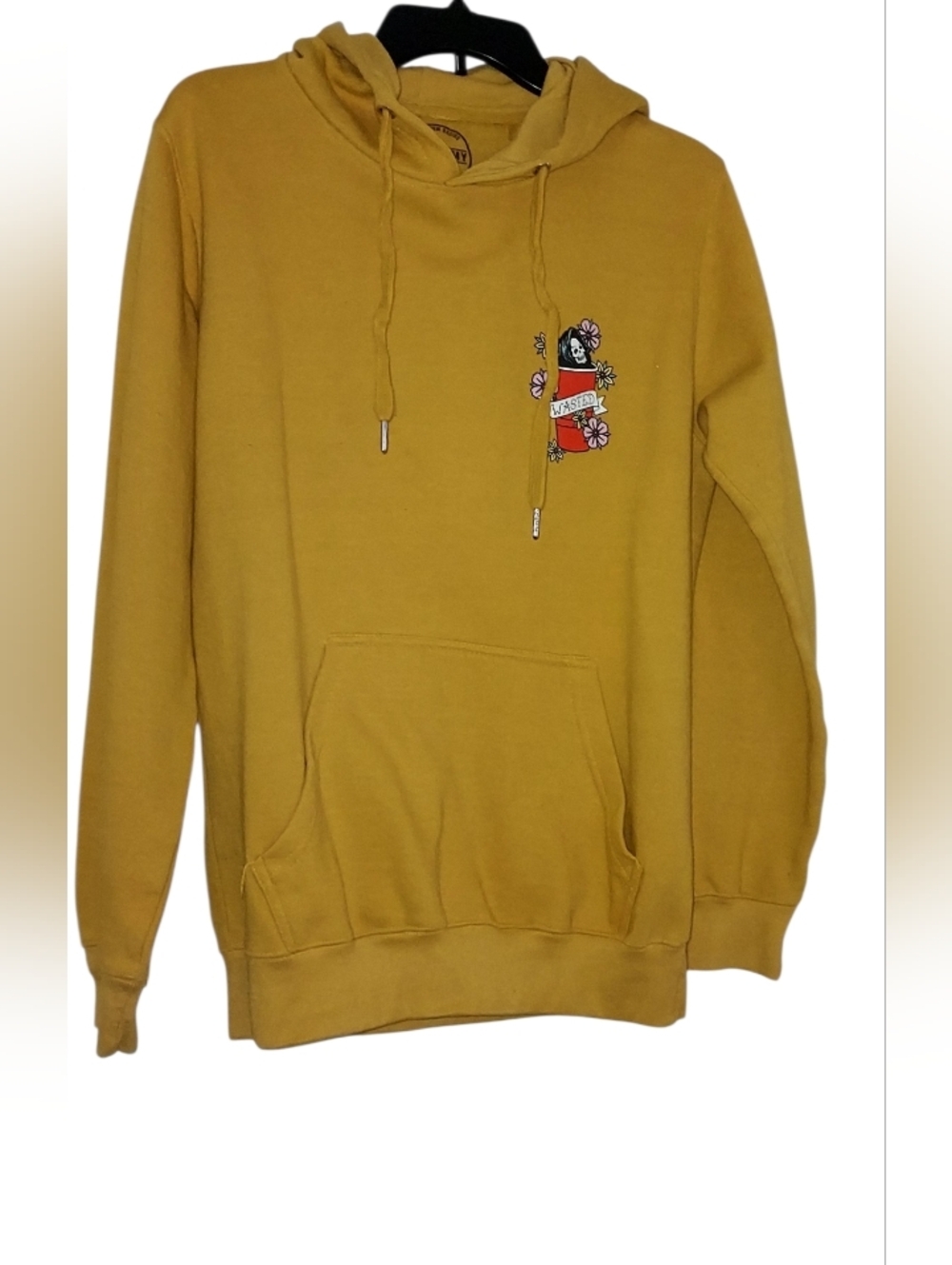 Mustard Yellow Graphic Hoodie - "Bad Decisions Lie Ahead" - Picture 2 of 4
